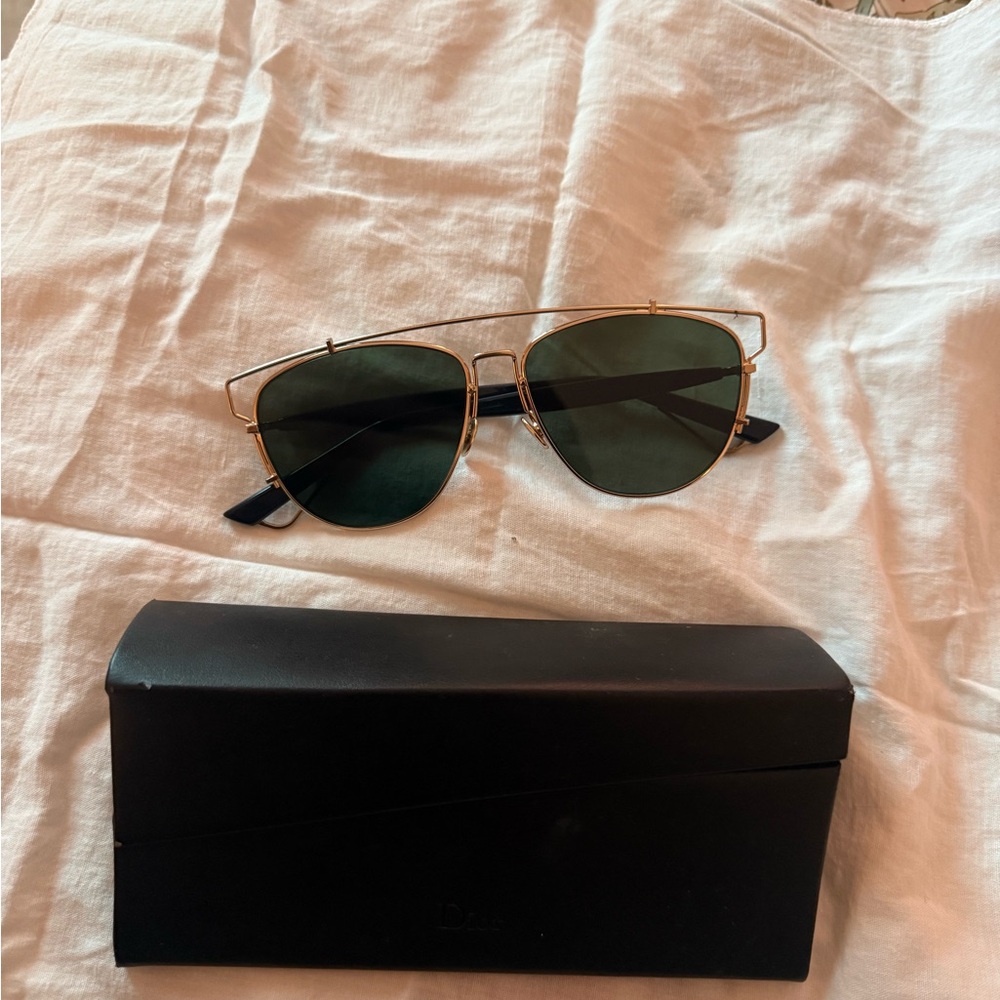 Dior Gold and Navy Blue Sunglasses